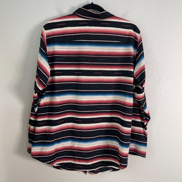 Ralph Lauren LRL Womens Plus 1X Southwestern Blanket Striped Button Up Shirt Top - Picture 9 of 9